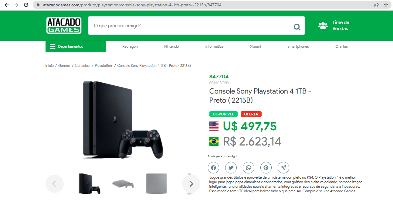 Pode comprar PS5 no Paraguai?